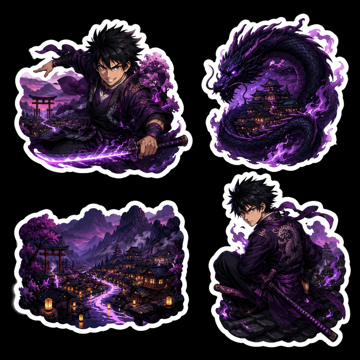 Lantern Grid stickers